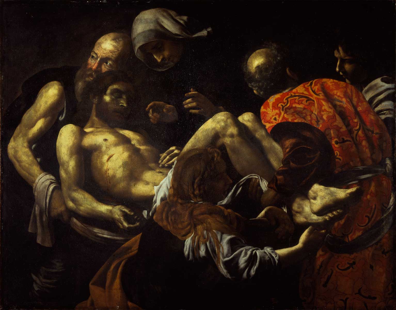 Battistello Caracciolo, Cristo morto trasportato al sepolcro, olio su tela, cm 128 x 164