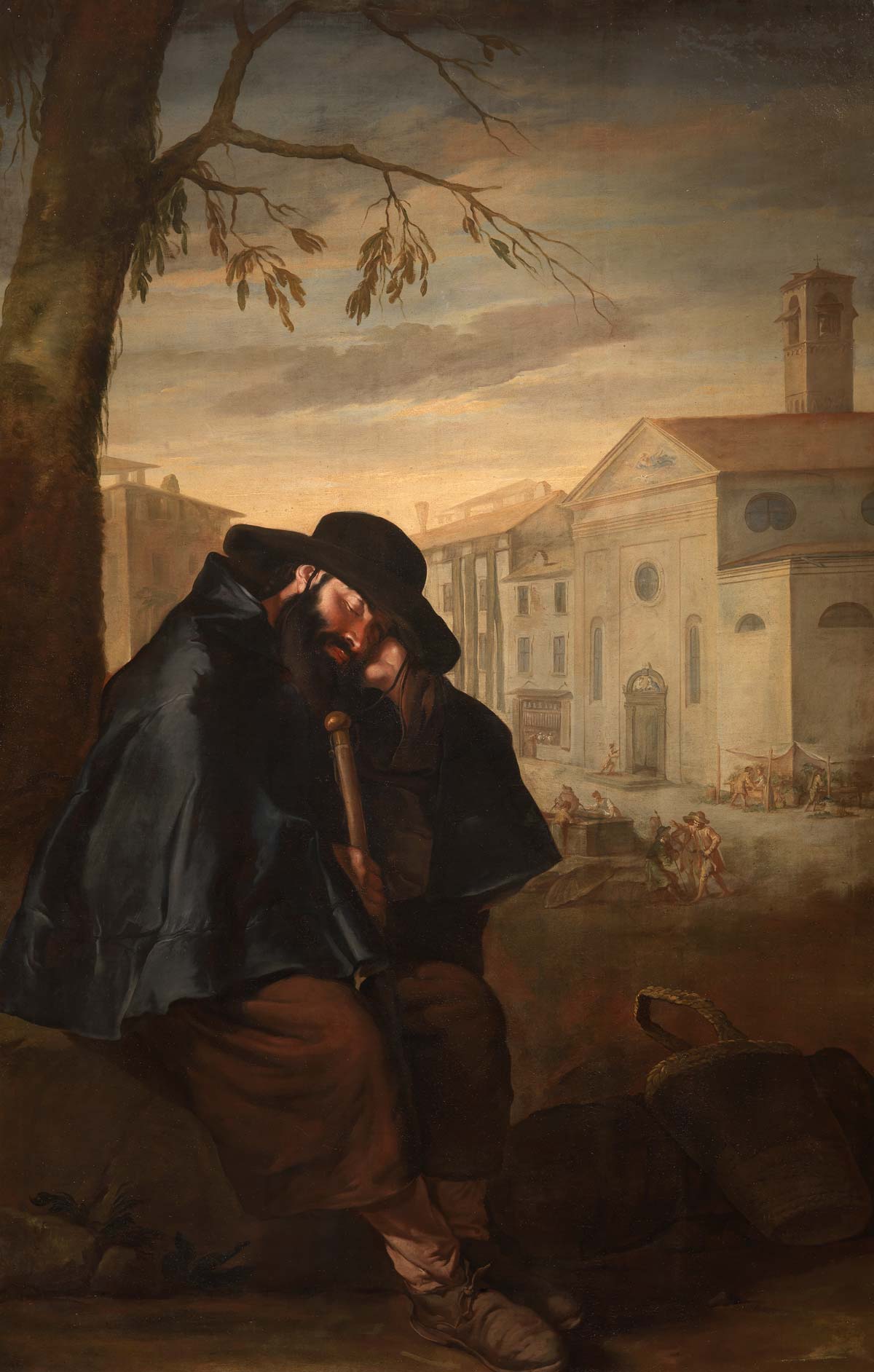 Giacomo Ceruti, Pellegrino in riposo, olio su tela, cm 214 x 138